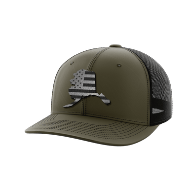 Alaska United Hats Hat Greater Half OD Green/Black Black Leatherette Alaska